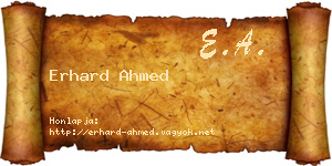 Erhard Ahmed névjegykártya